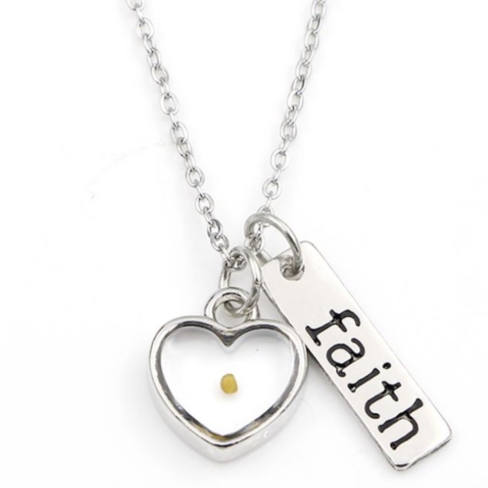 Faith Like A Mustard Seed Necklace Heart